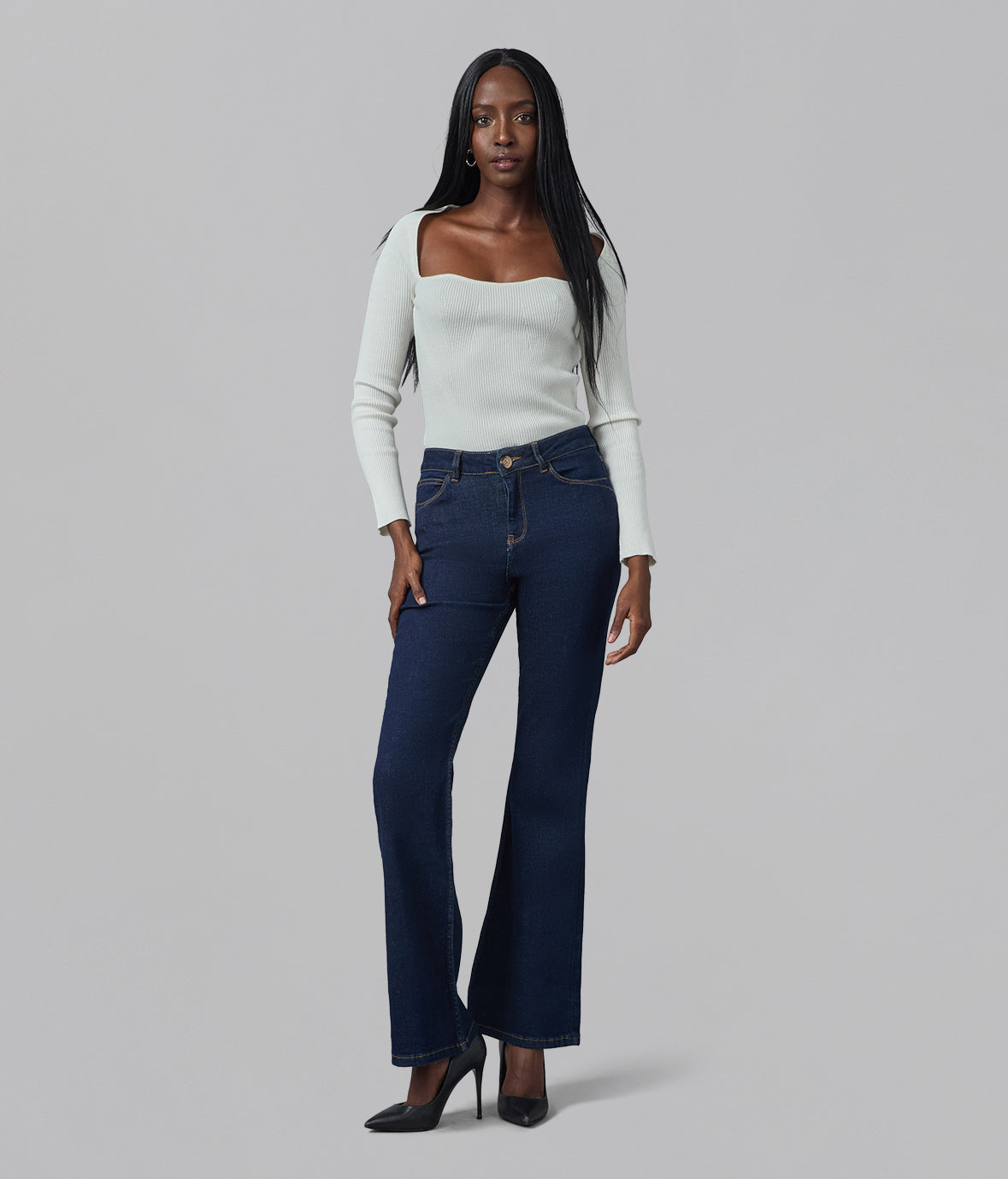 ALICE-DRB High Rise Flare Jeans