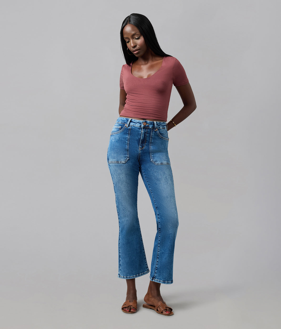 BILLIE-IM High Rise Bootcut Jeans 28" Inseam