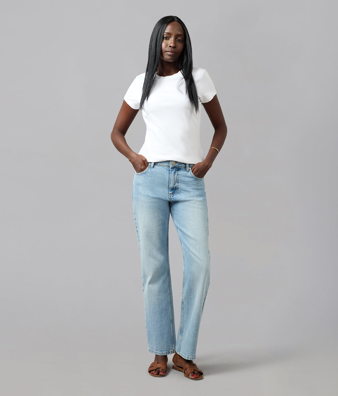 DENVER-WB High Rise Straight Jeans