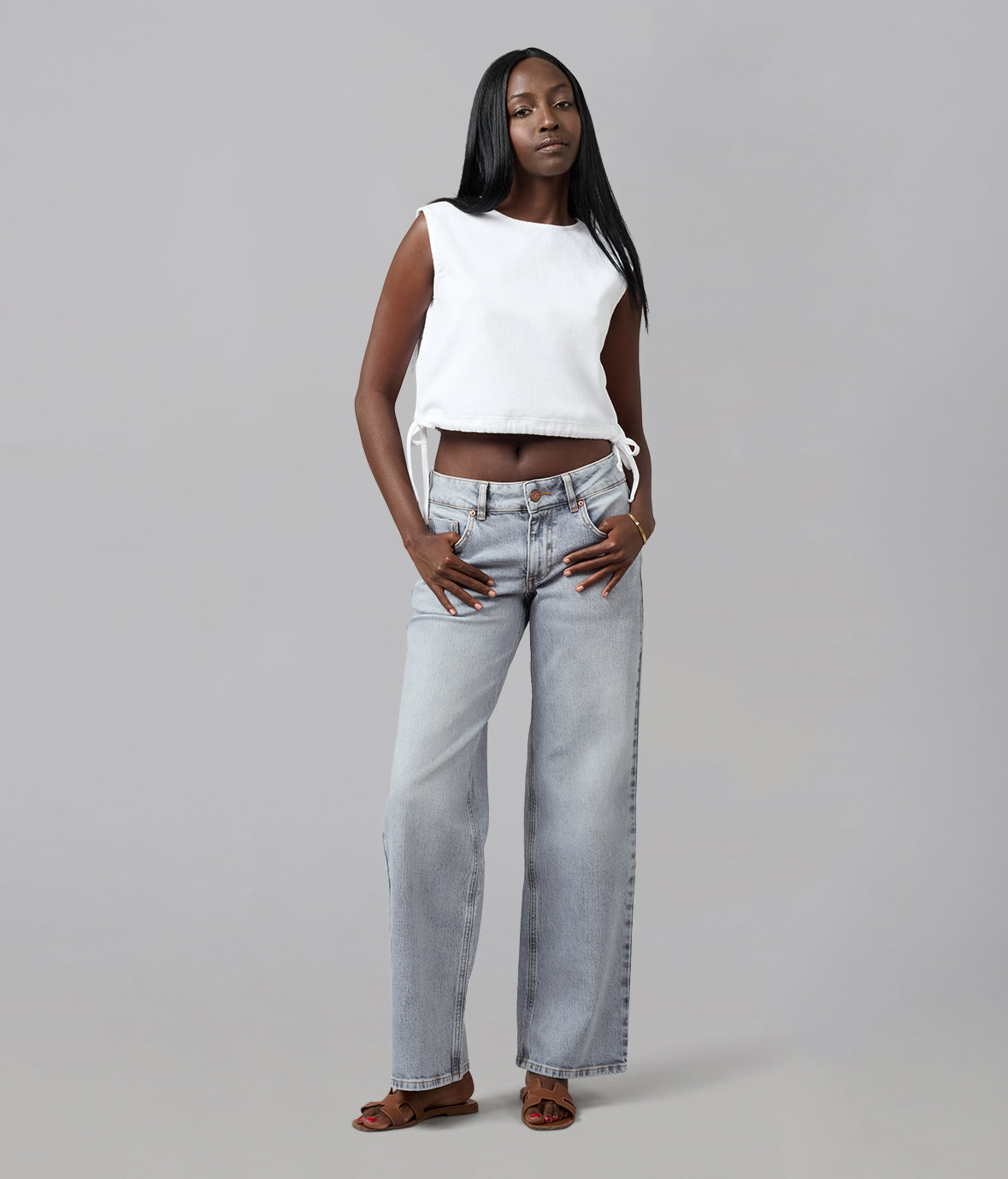 MIRO-MON Mid Rise Comfort Straight Jeans