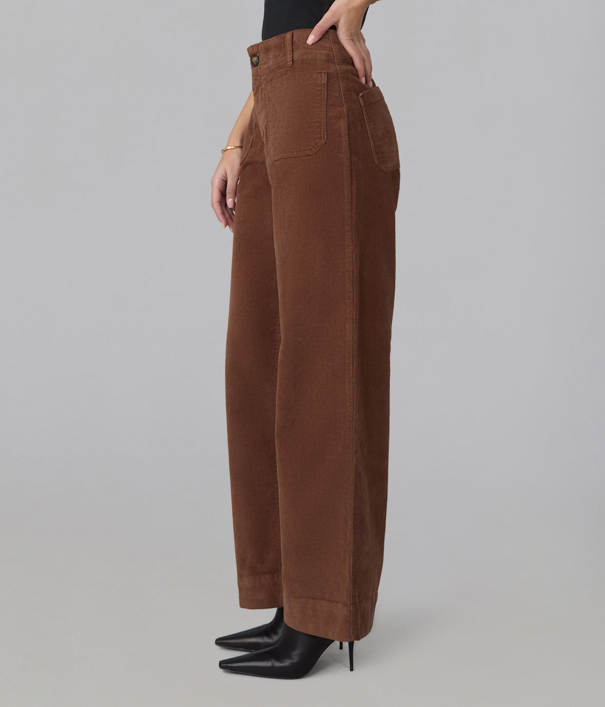 COLETTE-CN High Rise Wide Leg Corduroy Jeans