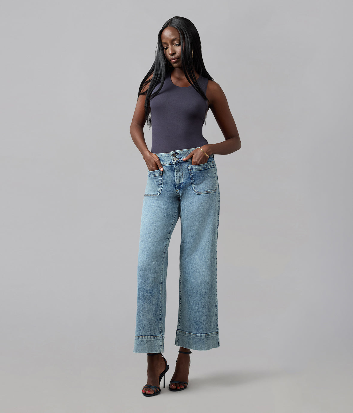COLETTE-MDL High Rise Wide Leg Jeans