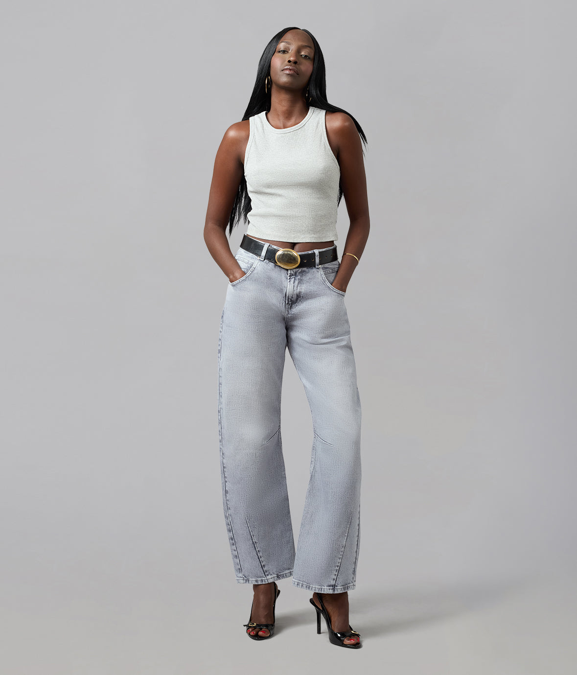 LENNOX-MON High Rise Barrel Jeans