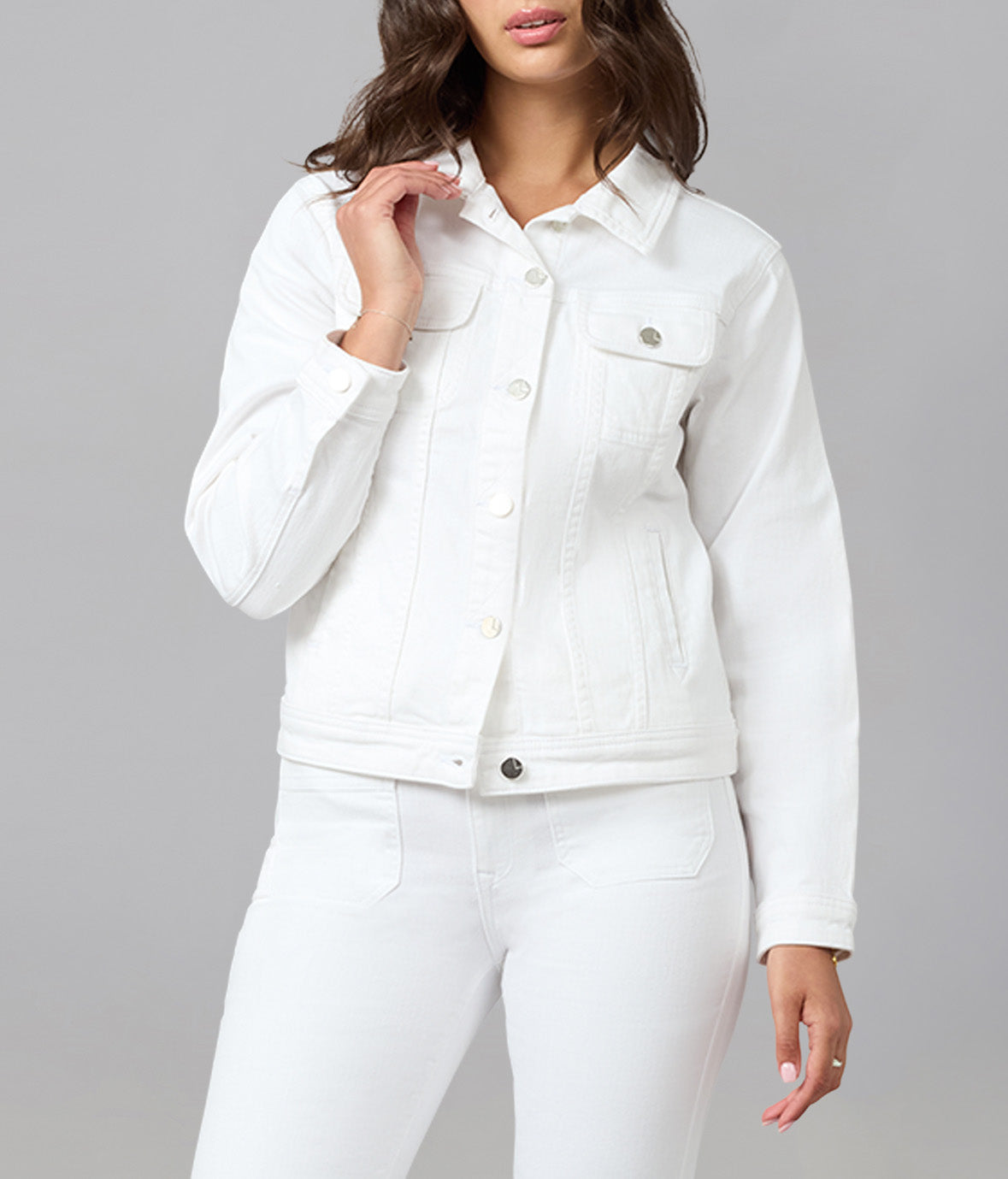 GABRIELLA-WHT Classic Denim Jacket