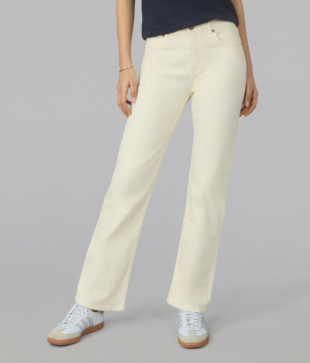 DENVER-RAW High Rise Straight Jeans