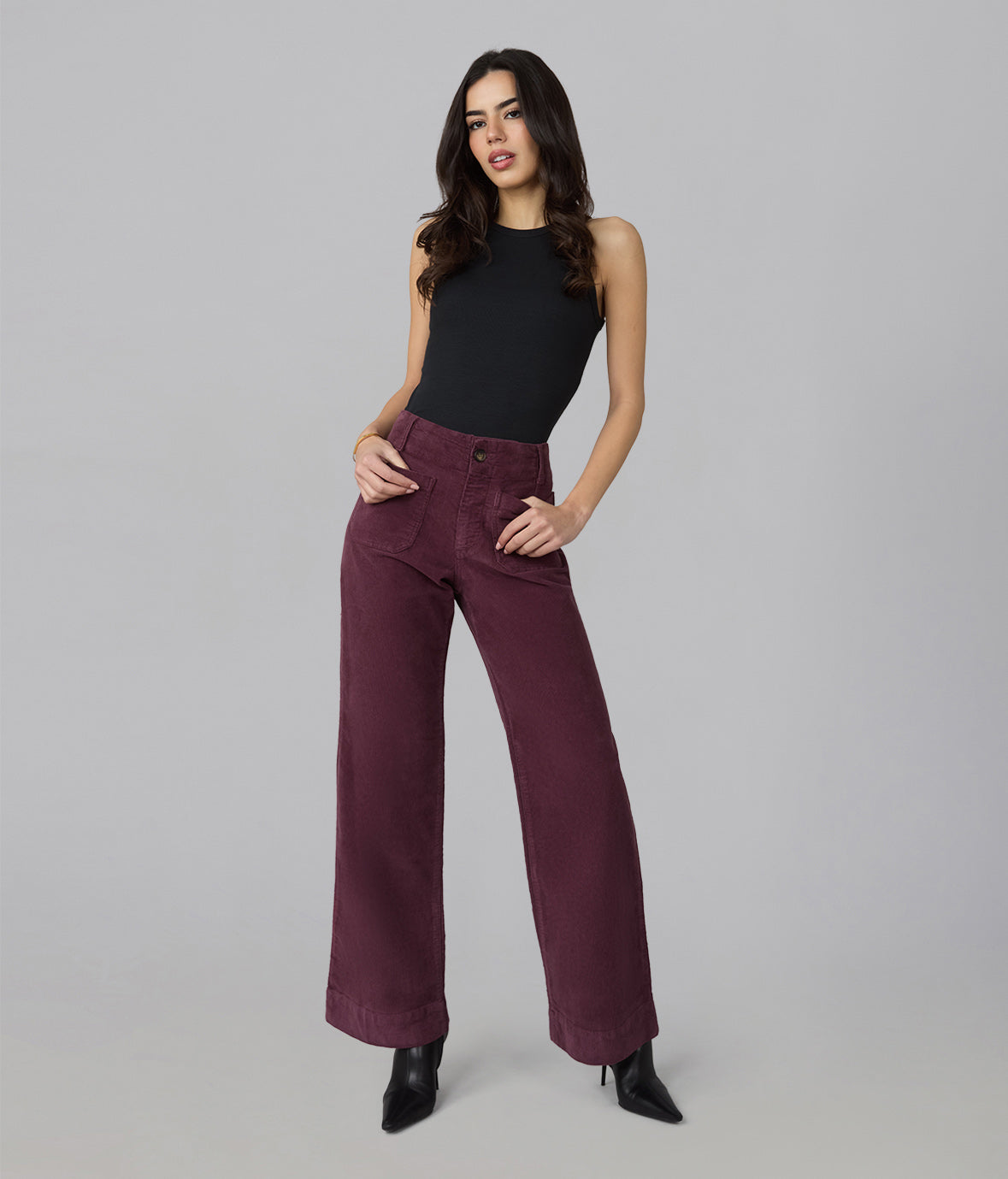 COLETTE-IP High Rise Wide Leg Corduroy Jeans