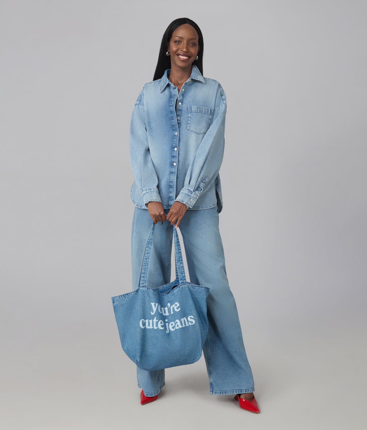 The "You're Cute Jeans" Denim Tote